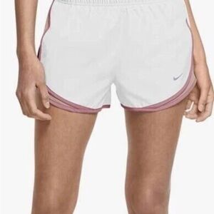 🩷 Nike Dri-Fit Women’s Sz Medium 3” Tempo Athletic Running Shorts White Pink